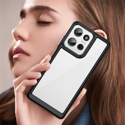 For Motorola Moto G75 5G Case TPU+Acrylic Protective Clear Phone Cover