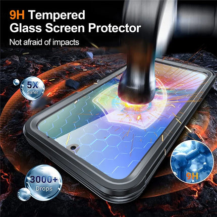 For Samsung Galaxy A16 4G / 5G Magnetic Case PC+TPU Phone Cover with Tempered Glass Screen Film