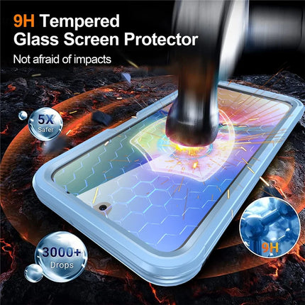 For Samsung Galaxy A16 4G / 5G Magnetic Case PC+TPU Phone Cover with Tempered Glass Screen Film