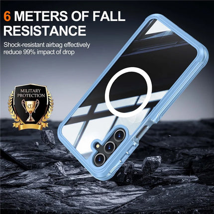 For Samsung Galaxy A16 4G / 5G Magnetic Case PC+TPU Phone Cover with Tempered Glass Screen Film