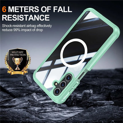 For Samsung Galaxy A16 4G / 5G Magnetic Case PC+TPU Phone Cover with Tempered Glass Screen Film