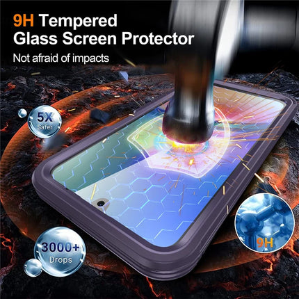 For Samsung Galaxy A16 4G / 5G Magnetic Case PC+TPU Phone Cover with Tempered Glass Screen Film