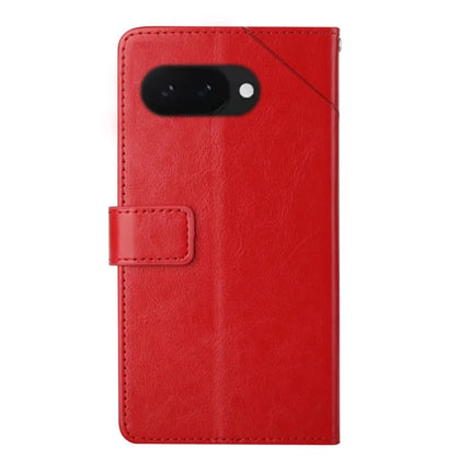 HT01 For Google Pixel 9a Case Y-Shaped Lines Imprint Leather Phone Cover