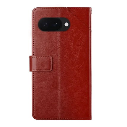 HT01 For Google Pixel 9a Case Y-Shaped Lines Imprint Leather Phone Cover