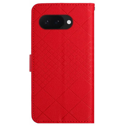 HT06 For Google Pixel 9a Wallet Phone Case Imprint PU Leather Flip Folio Cover
