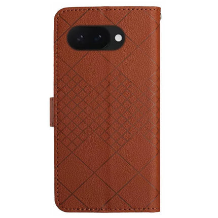 HT06 For Google Pixel 9a Wallet Phone Case Imprint PU Leather Flip Folio Cover
