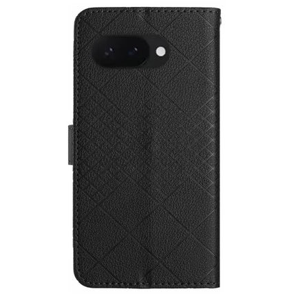 HT06 For Google Pixel 9a Wallet Phone Case Imprint PU Leather Flip Folio Cover