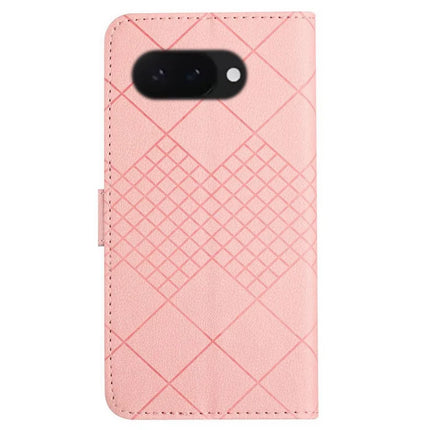 HT06 For Google Pixel 9a Wallet Phone Case Imprint PU Leather Flip Folio Cover