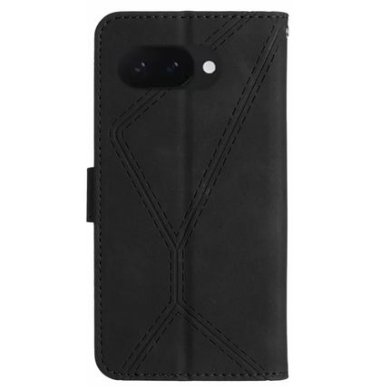 HT05 For Google Pixel 9a Case Skin-Touch Lines PU Leather Flip Phone Cover