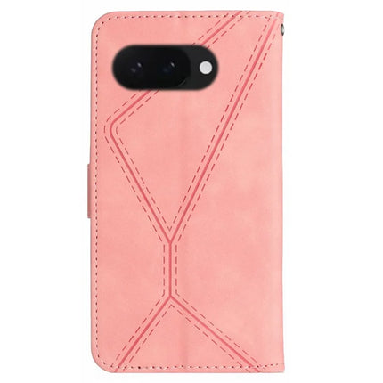HT05 For Google Pixel 9a Case Skin-Touch Lines PU Leather Flip Phone Cover