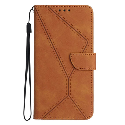 HT05 For Google Pixel 9a Case Skin-Touch Lines PU Leather Flip Phone Cover