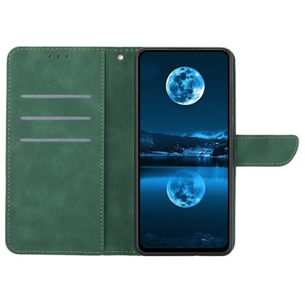 HT05 For Google Pixel 9a Case Skin-Touch Lines PU Leather Flip Phone Cover