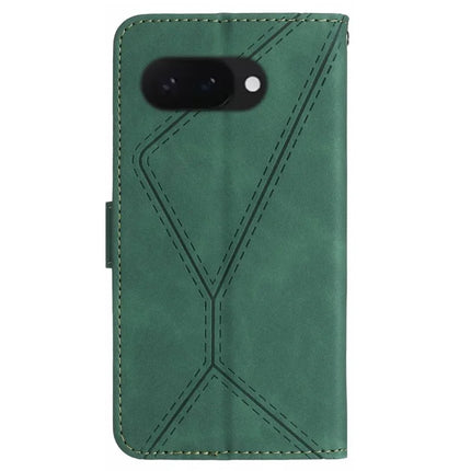 HT05 For Google Pixel 9a Case Skin-Touch Lines PU Leather Flip Phone Cover