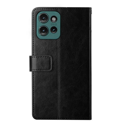 HT01 For Motorola Moto G75 5G Case Y-Shaped Lines Imprint Leather Phone Cover