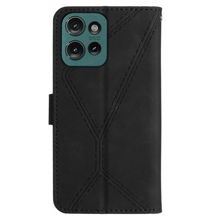HT05 For Motorola Moto G75 5G Case Skin-Touch Lines PU Leather Flip Phone Cover