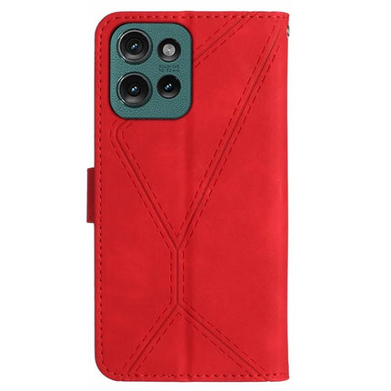 HT05 For Motorola Moto G75 5G Case Skin-Touch Lines PU Leather Flip Phone Cover