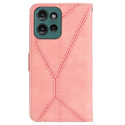 HT05 For Motorola Moto G75 5G Case Skin-Touch Lines PU Leather Flip Phone Cover