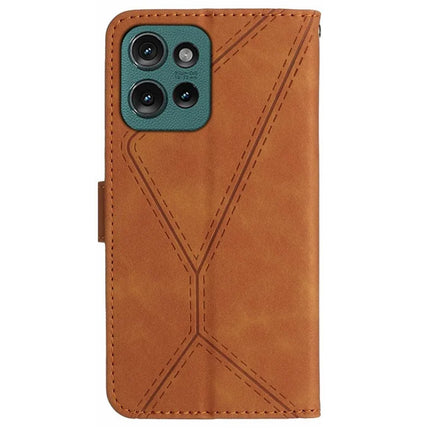 HT05 For Motorola Moto G75 5G Case Skin-Touch Lines PU Leather Flip Phone Cover