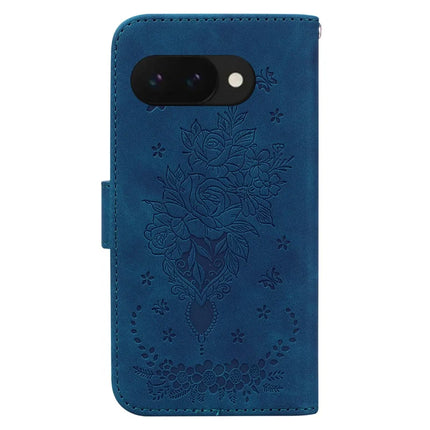For Google Pixel 9a Case PU Leather Wallet Phone Cover Butterfly Flower Imprint