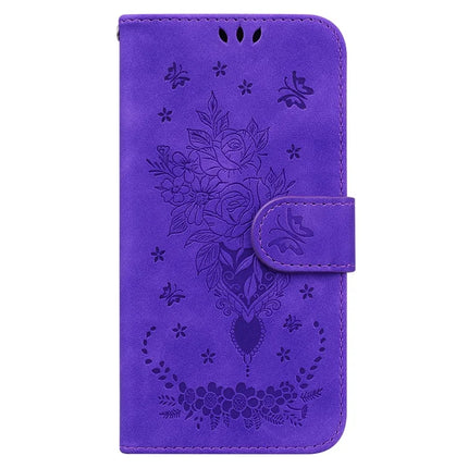 For Google Pixel 9a Case PU Leather Wallet Phone Cover Butterfly Flower Imprint