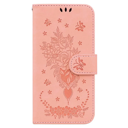 For Google Pixel 9a Case PU Leather Wallet Phone Cover Butterfly Flower Imprint