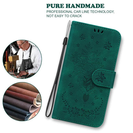 For Google Pixel 9a Case PU Leather Wallet Phone Cover Butterfly Flower Imprint