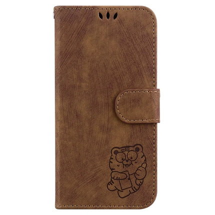 For Google Pixel 9a Wallet Case Tiger Imprint Leather Shockproof Phone Cover