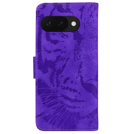 For Google Pixel 9a Case Tiger Imprint Leather Wallet Phone Cover