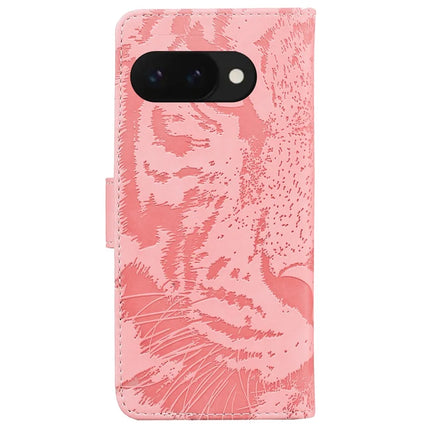 For Google Pixel 9a Case Tiger Imprint Leather Wallet Phone Cover