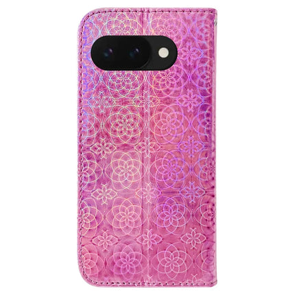 For Google Pixel 9a Stand Case Dazzling Flower Leather Phone Cover