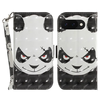 For Google Pixel 9a Case Pattern Printing Leather Wallet Phone Cover - Angry Panda