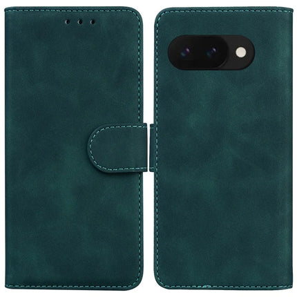 For Google Pixel 9a Case Solid Color Leather Wallet Phone Cover - Green