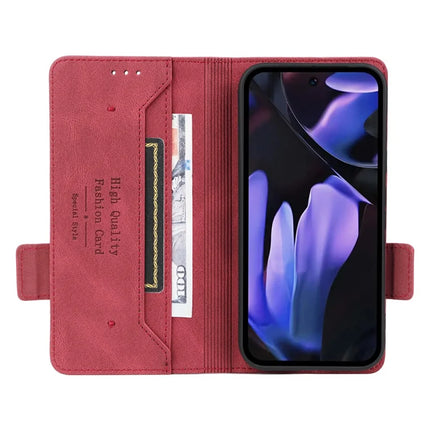 For Google Pixel 9a Case Leather Wallet Flip Phone Cover with Hardware Decor