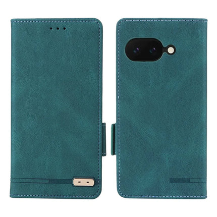 For Google Pixel 9a Case Leather Wallet Flip Phone Cover with Hardware Decor - Blue