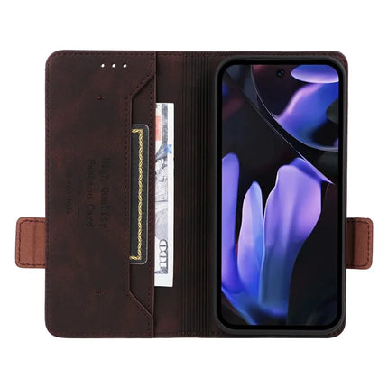 For Google Pixel 9a Case Leather Wallet Flip Phone Cover with Hardware Decor