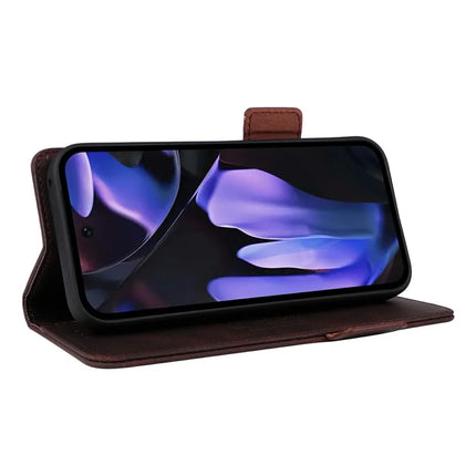 For Google Pixel 9a Case Leather Wallet Flip Phone Cover with Hardware Decor