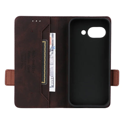 For Google Pixel 9a Case Leather Wallet Flip Phone Cover with Hardware Decor