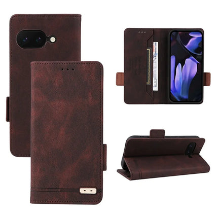 For Google Pixel 9a Case Leather Wallet Flip Phone Cover with Hardware Decor
