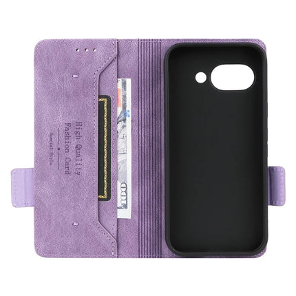 For Google Pixel 9a Case Leather Wallet Flip Phone Cover with Hardware Decor