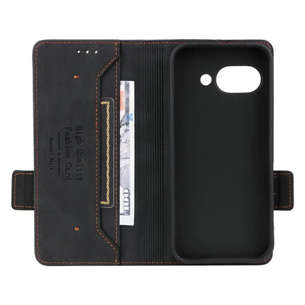 For Google Pixel 9a Case Leather Wallet Flip Phone Cover with Hardware Decor