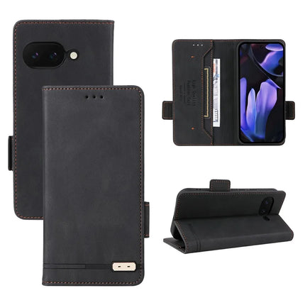 For Google Pixel 9a Case Leather Wallet Flip Phone Cover with Hardware Decor