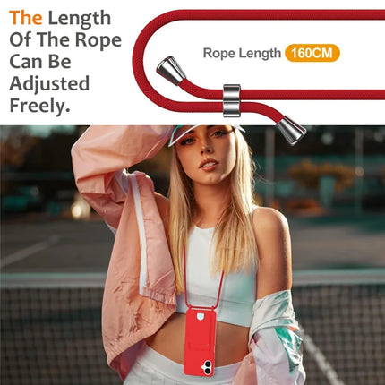 For Samsung Galaxy A06 Case Liquid Silicone Card Holder Phone Back Cover with Lanyard