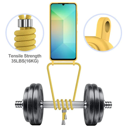 For Samsung Galaxy A06 Case Liquid Silicone Card Holder Phone Back Cover with Lanyard
