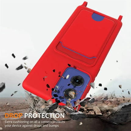 Phone Case For Motorola Moto G85 5G  /  S50 Neo 5G  /  Edge 50 Fusion 5G Liquid Silicone Card Holder Back Cover with Lanyard