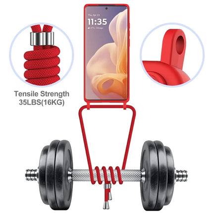 Phone Case For Motorola Moto G85 5G  /  S50 Neo 5G  /  Edge 50 Fusion 5G Liquid Silicone Card Holder Back Cover with Lanyard
