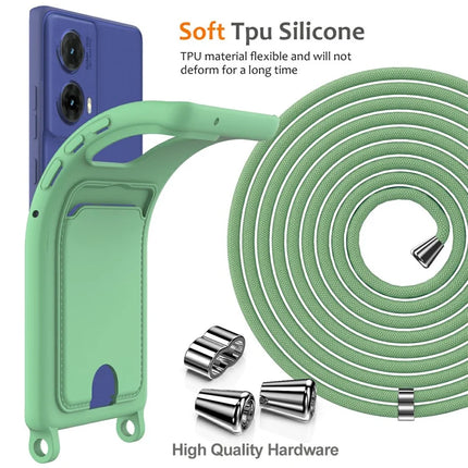 Phone Case For Motorola Moto G85 5G  /  S50 Neo 5G  /  Edge 50 Fusion 5G Liquid Silicone Card Holder Back Cover with Lanyard
