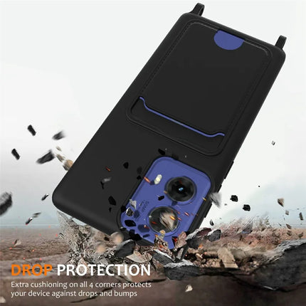 Phone Case For Motorola Moto G85 5G  /  S50 Neo 5G  /  Edge 50 Fusion 5G Liquid Silicone Card Holder Back Cover with Lanyard