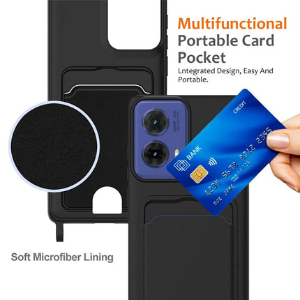 Phone Case For Motorola Moto G85 5G  /  S50 Neo 5G  /  Edge 50 Fusion 5G Liquid Silicone Card Holder Back Cover with Lanyard