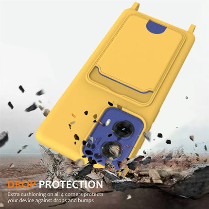 Phone Case For Motorola Moto G85 5G  /  S50 Neo 5G  /  Edge 50 Fusion 5G Liquid Silicone Card Holder Back Cover with Lanyard