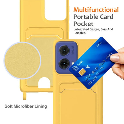 Phone Case For Motorola Moto G85 5G  /  S50 Neo 5G  /  Edge 50 Fusion 5G Liquid Silicone Card Holder Back Cover with Lanyard